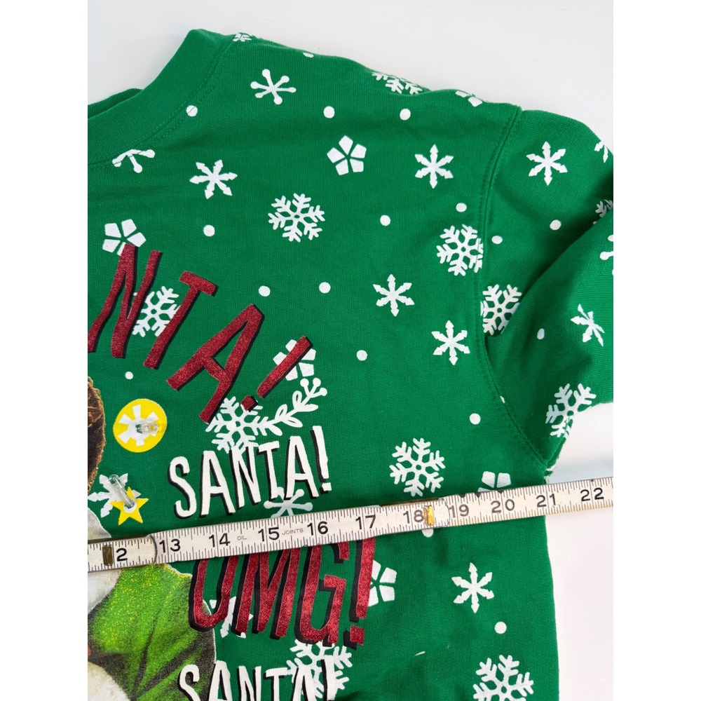 Elf Movie Buddy The Elf I Know Him Light Up Christmas Sweatshirt Green Large - Picture 4 of 6